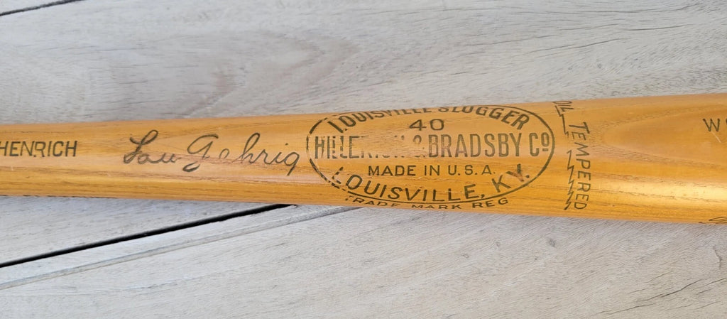 1937 NEW YORK YANKEES WORLD CHAMPIONS ORIGINAL BROWN BAT LOU GEHRIG JOE DIMAGGIO