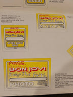 Bon Jovi 1993 Keeping the Faith Genuine Proof Sheet mock ups for Concert Tour