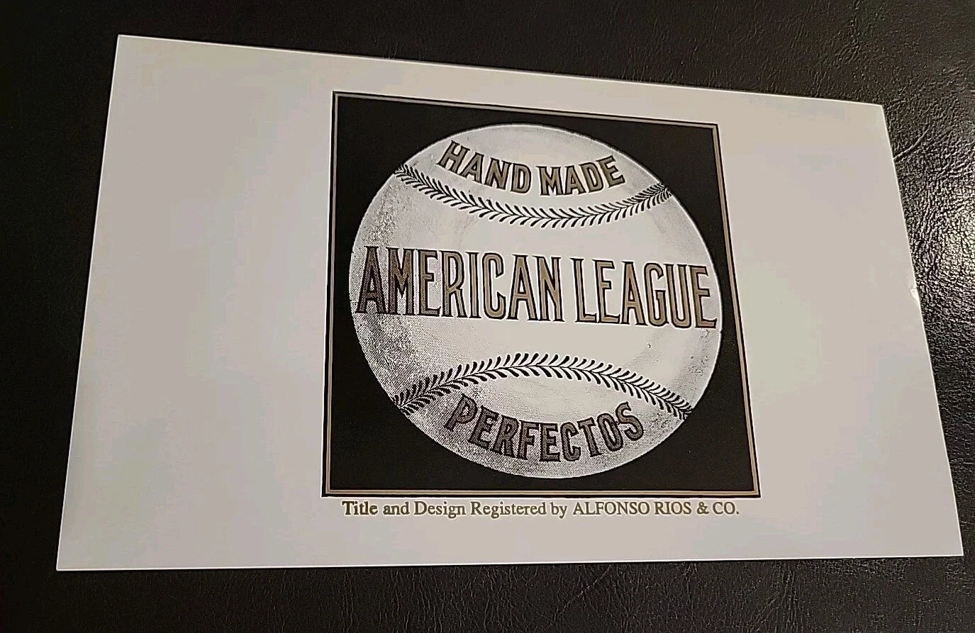 ORIGINAL CIGAR BOX LABEL VINTAGE C1930S BASEBALL AMERICAN LEAGUE BRAND SCARCE Q6