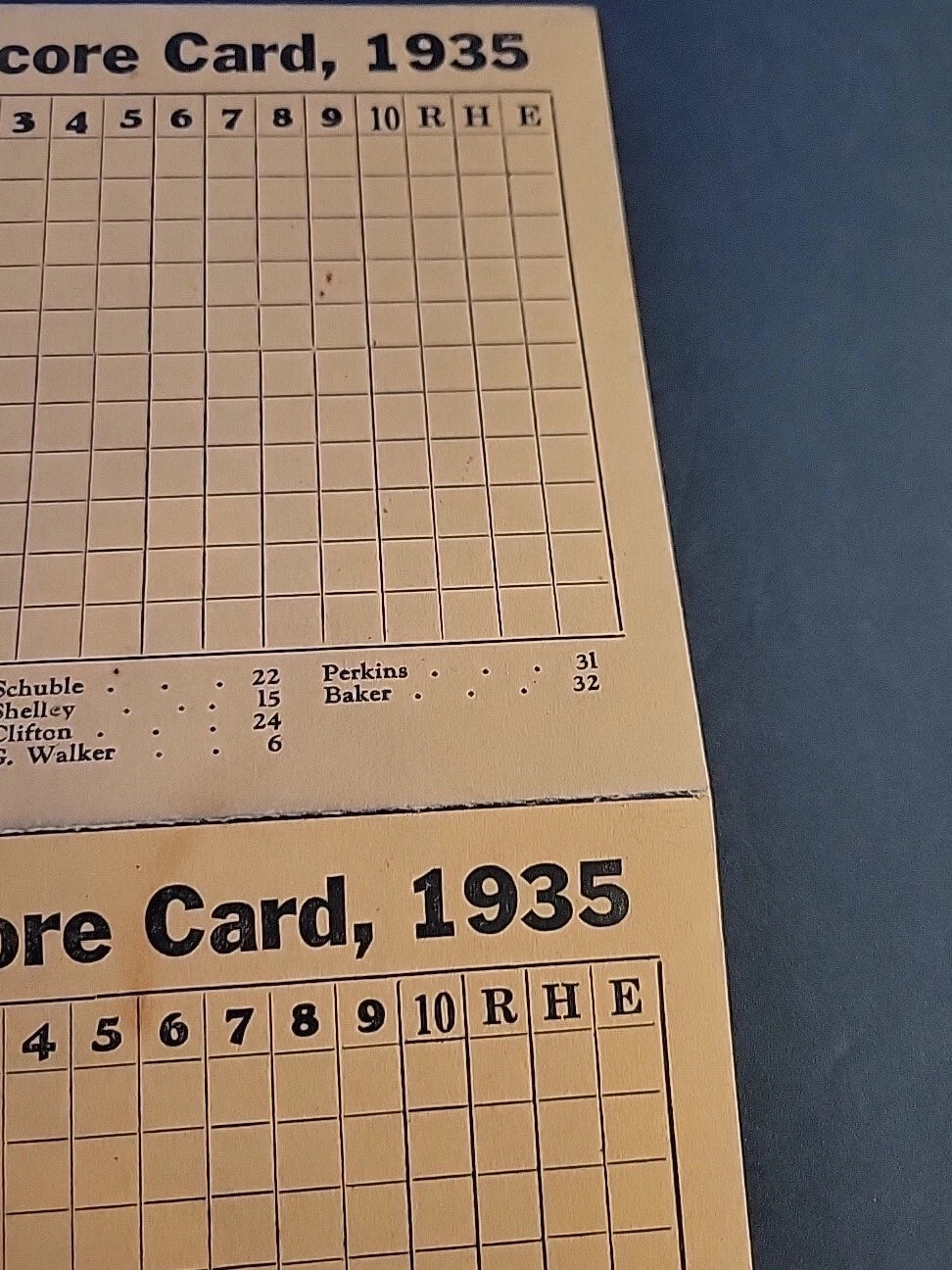 1935 World Series Manager's Scorecard Detroit Tigers, Chicago Cubs Vintage