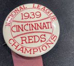 1939 CINCINNATI REDS NATIONAL LEAGUE CHAMPIONS PIN with ribbon