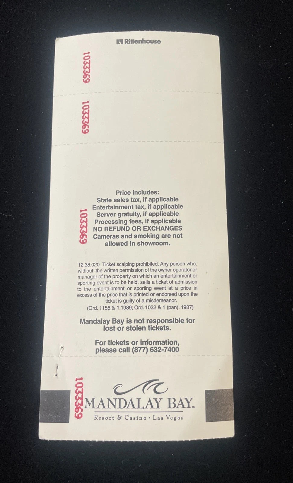 LYNYRD SKYNYRD/TED NUGENT Concert Full Ticket Las Vegas 08/11/01
