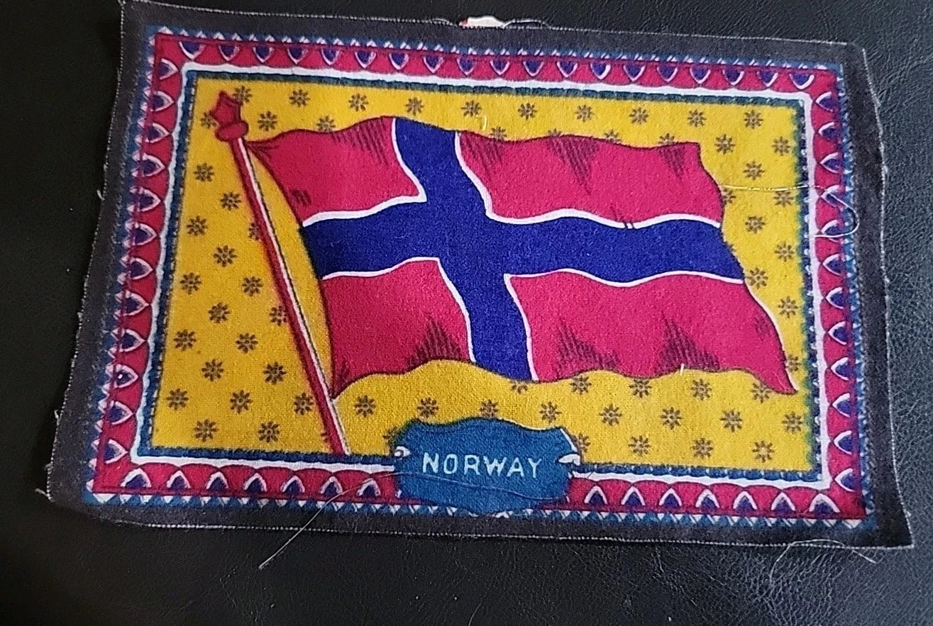 1900's Tobacco Cigar Box Felt Flannel Flag Norway