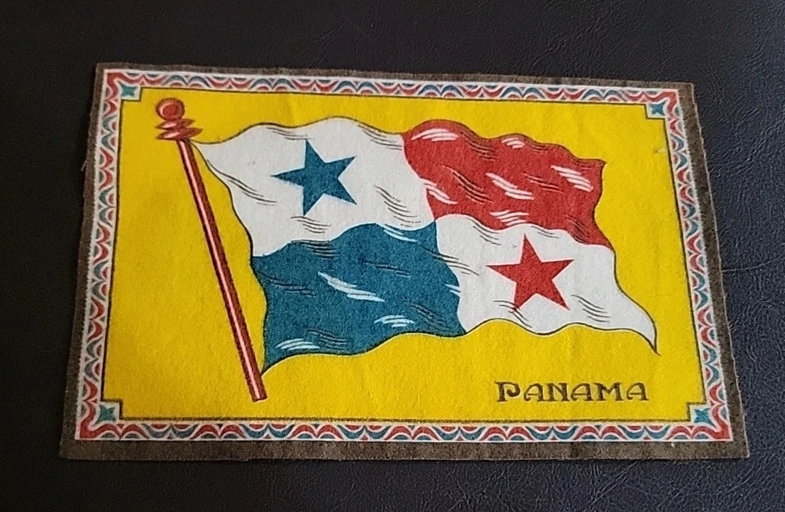1900's Tobacco Cigar Box Felt Flannel Flag Panama