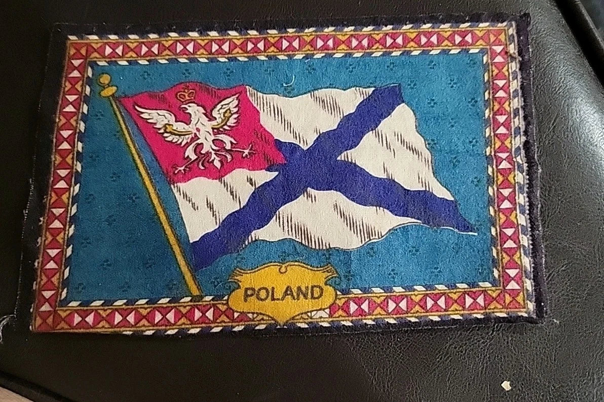 1900's Tobacco Cigar Box Felt Flannel Flag Poland