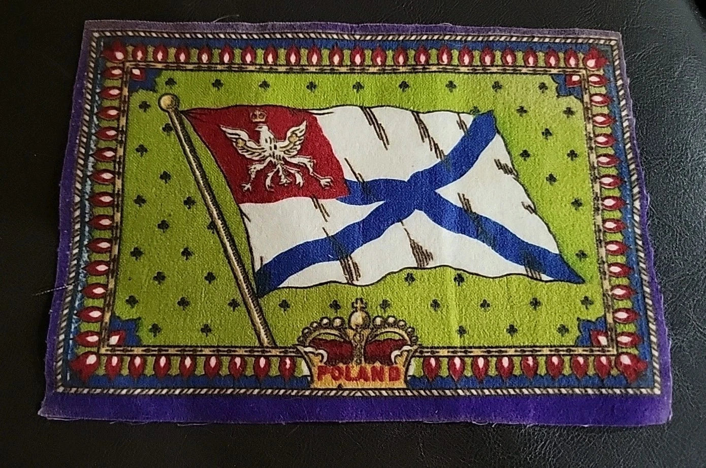 1900's Tobacco Cigar Box Felt Flannel Flag Poland