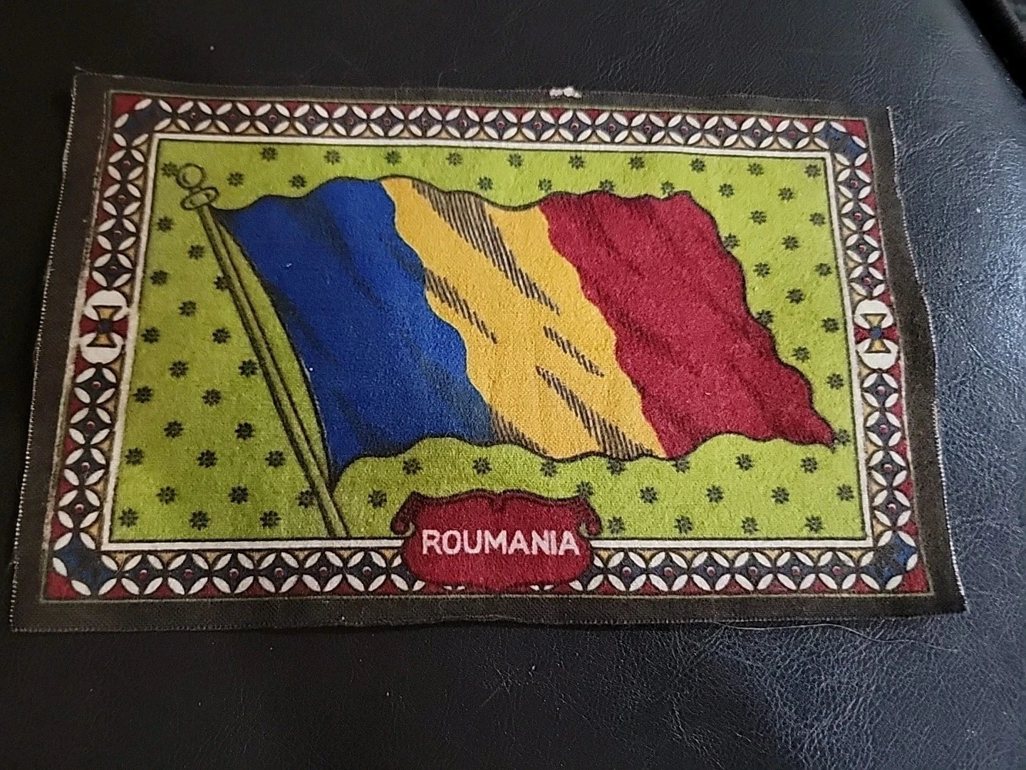 1900's Tobacco Cigar Box Felt Flannel Flag Romania