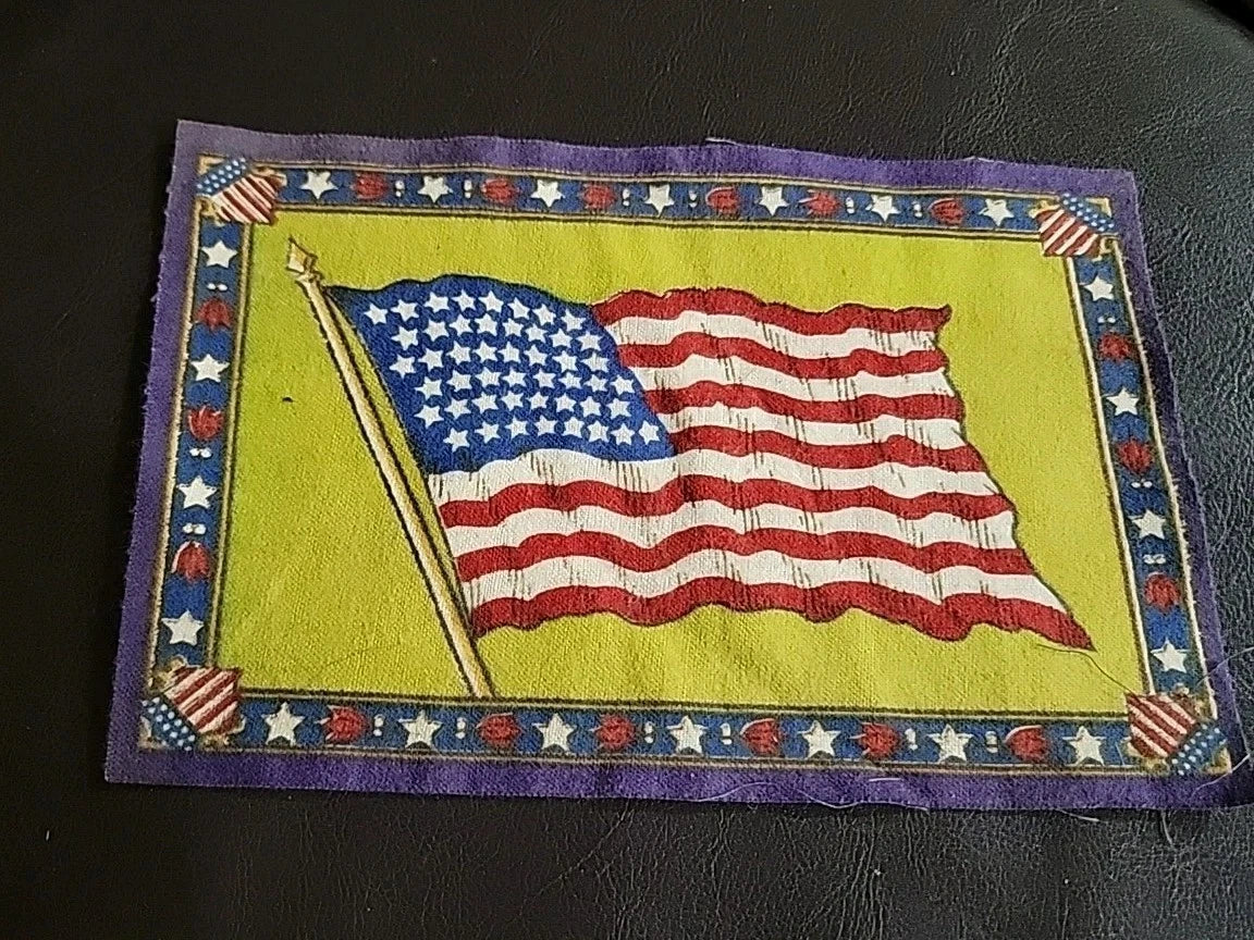 1900's Tobacco Cigar Box Felt Flannel Flag United States (48 Stars) Purple