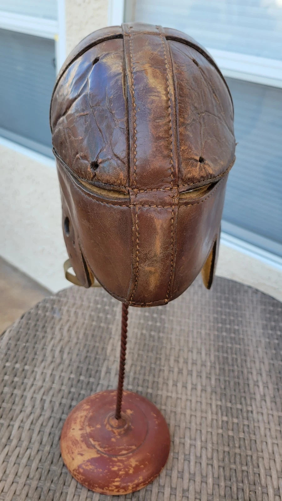 1915- 1920's Reach Leather Football Helmet Vintage Antique Full Size