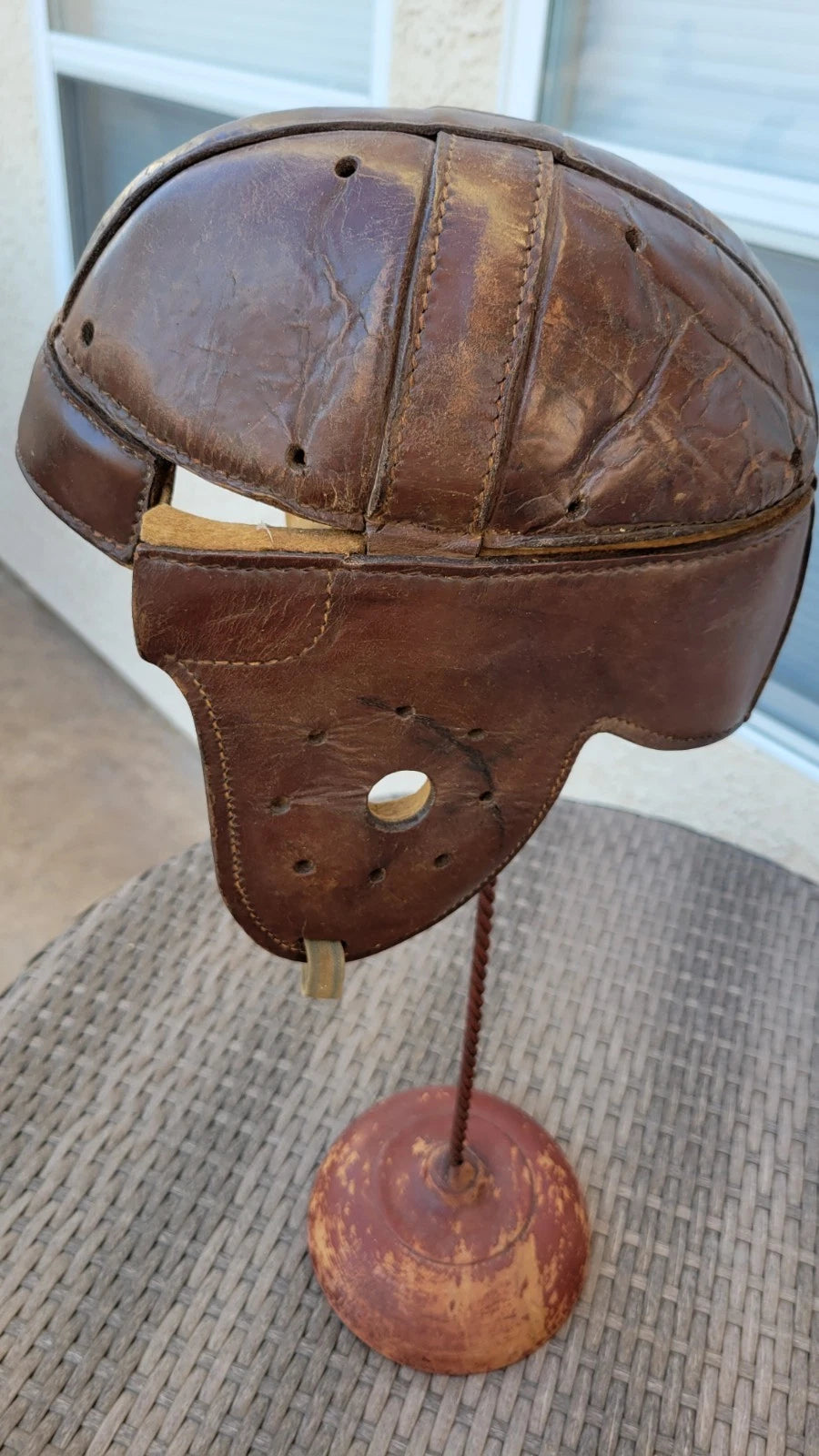 1915- 1920's Reach Leather Football Helmet Vintage Antique Full Size