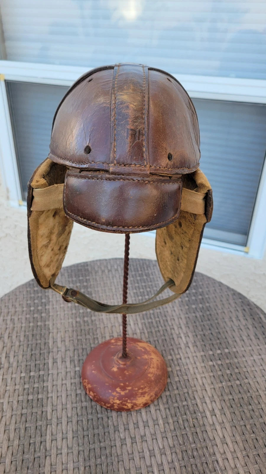 1915- 1920's Reach Leather Football Helmet Vintage Antique Full Size