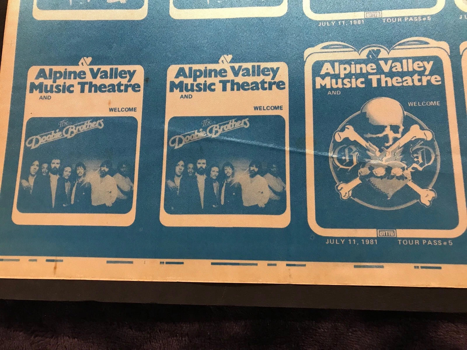 1981 Alpine Valley Music Theatre Rush,Grateful Dead & The Doobie Brothers Passes