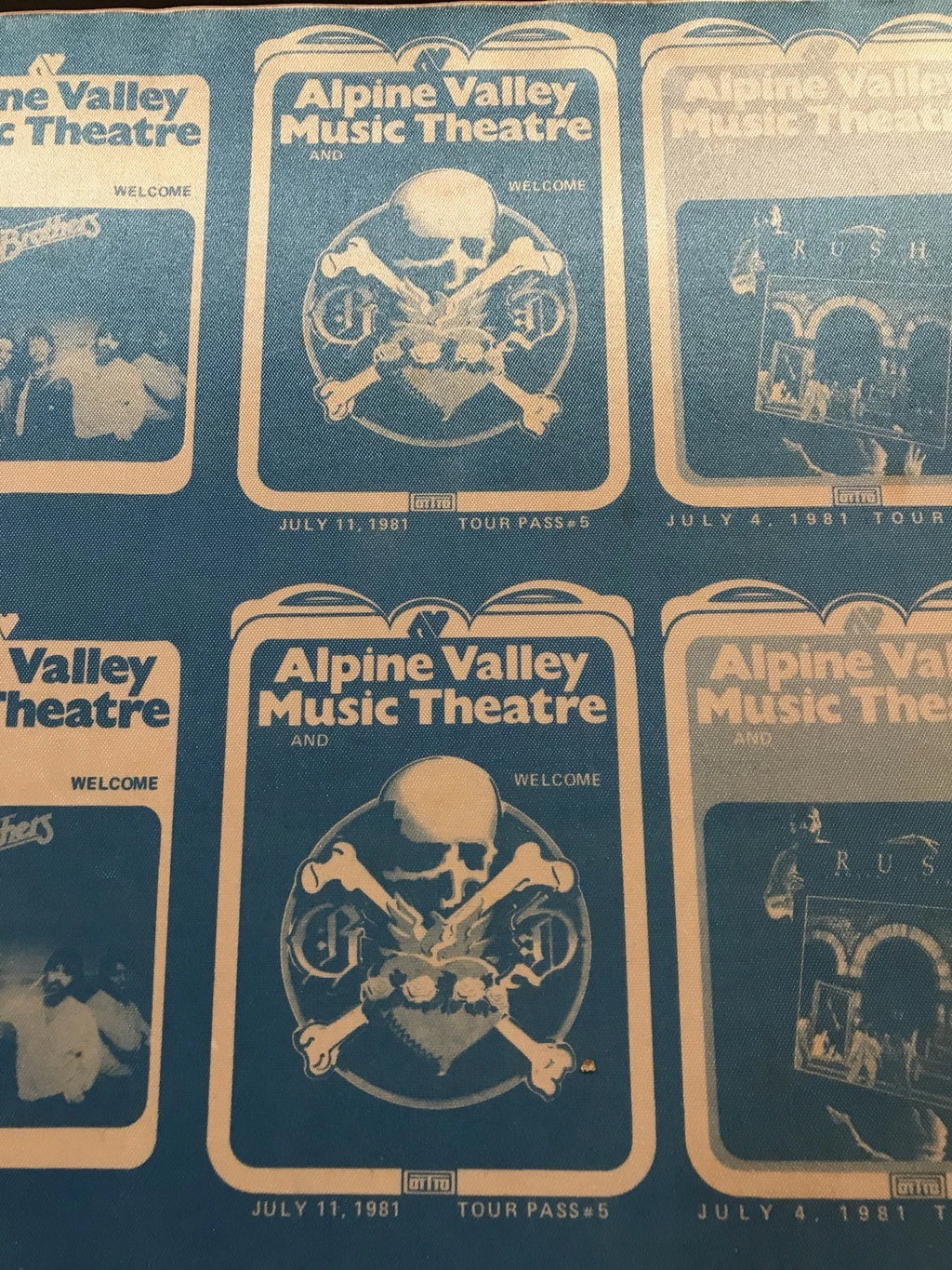 1981 Alpine Valley Music Theatre Rush,Grateful Dead & The Doobie Brothers Passes