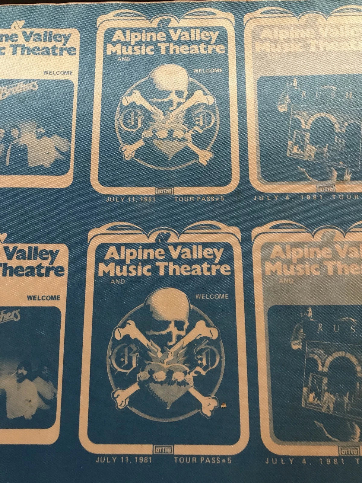 1981 Alpine Valley Music Theatre Rush,Grateful Dead & The Doobie Brothers Passes