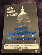 Bruce Springsteen Washington DC Capitol Centre All Area Access Pass 8-5-1981