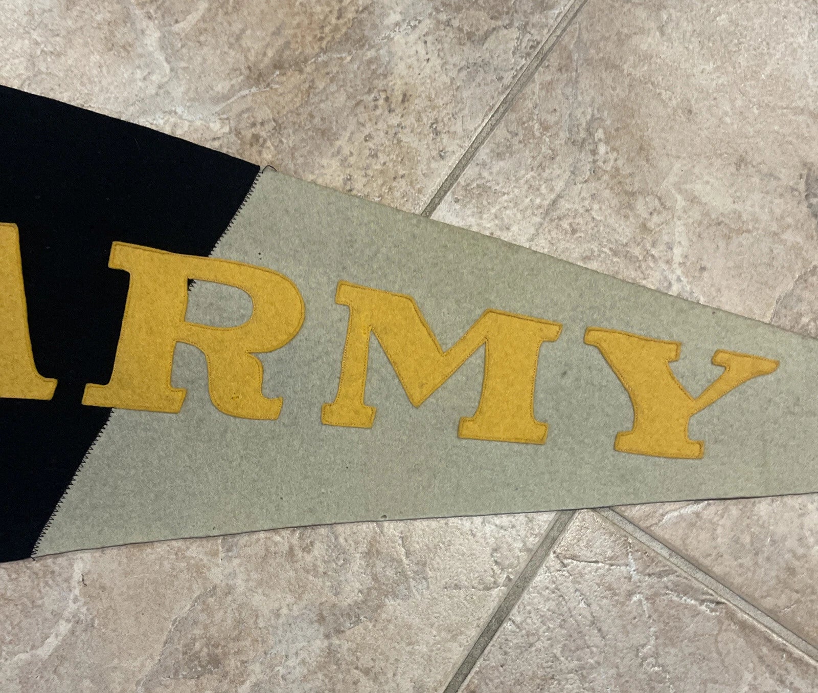 Share RARE 1920'S 31.5" ARMY HAND SEWN ORIGINAL FELT PENNANT-MULES-WEST POINT NEW YORK