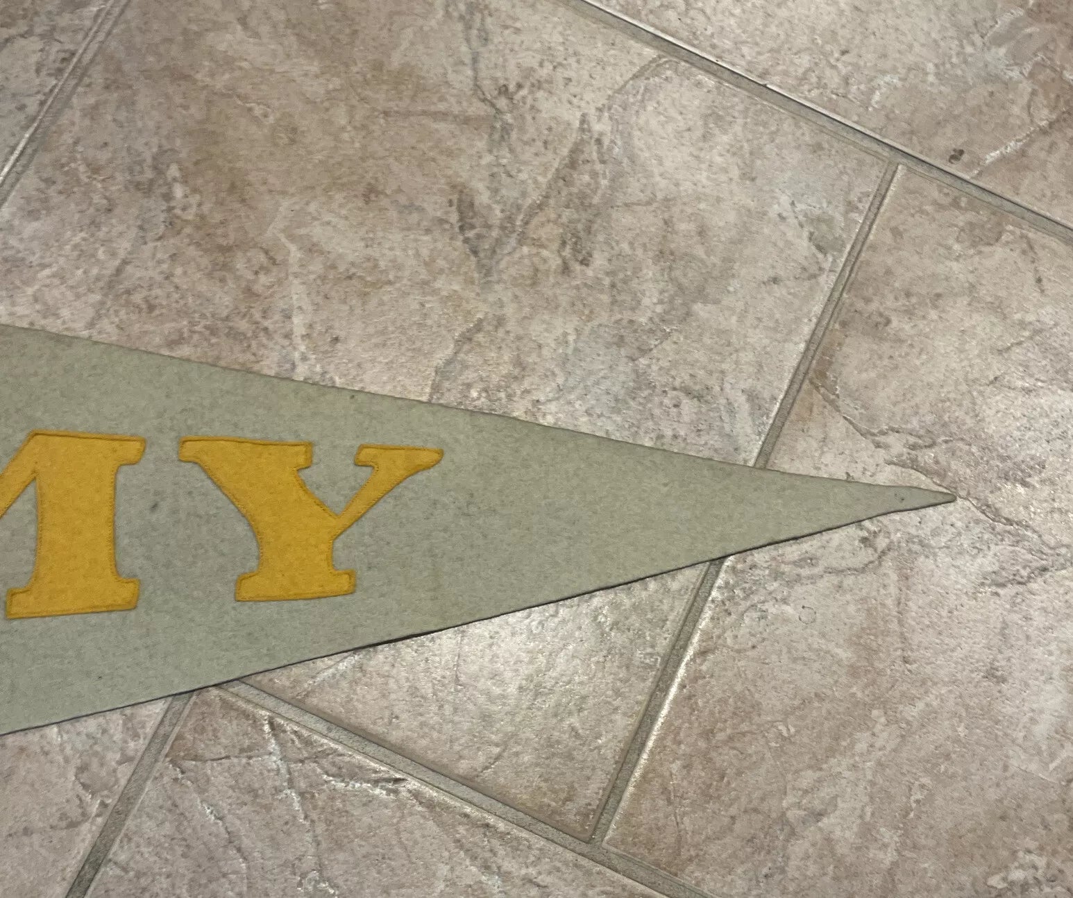Share RARE 1920'S 31.5" ARMY HAND SEWN ORIGINAL FELT PENNANT-MULES-WEST POINT NEW YORK