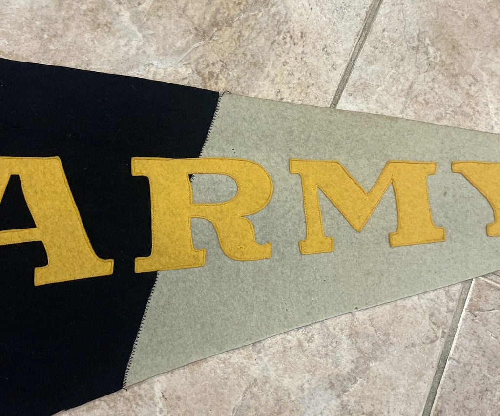 Share RARE 1920'S 31.5" ARMY HAND SEWN ORIGINAL FELT PENNANT-MULES-WEST POINT NEW YORK