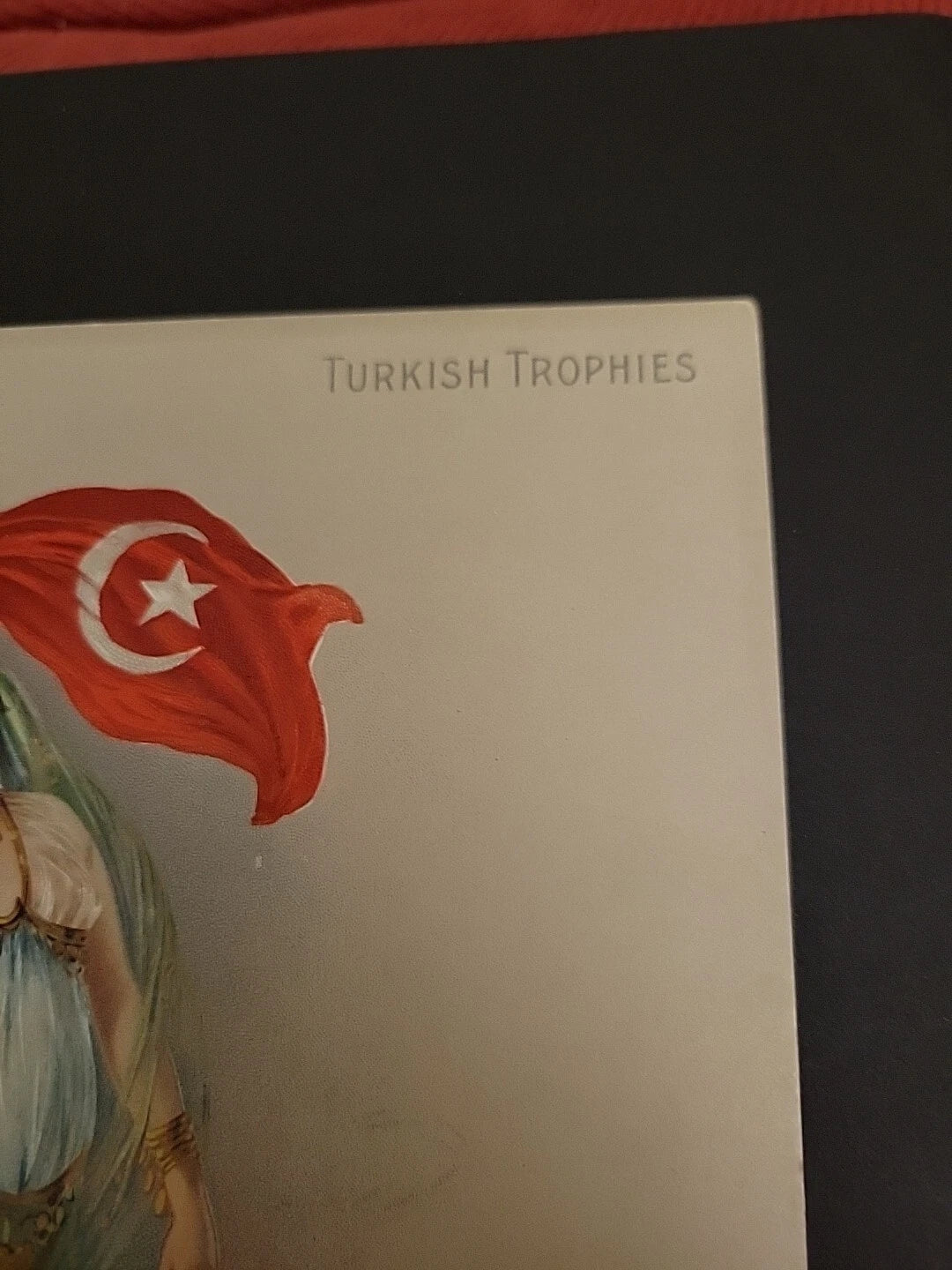 Antique 1903 Turkish Trophies Turkey Cigarette Advertising Tobacco Card 6x8"