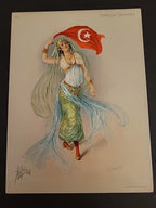 Antique 1903 Turkish Trophies Turkey Cigarette Advertising Tobacco Card 6x8"