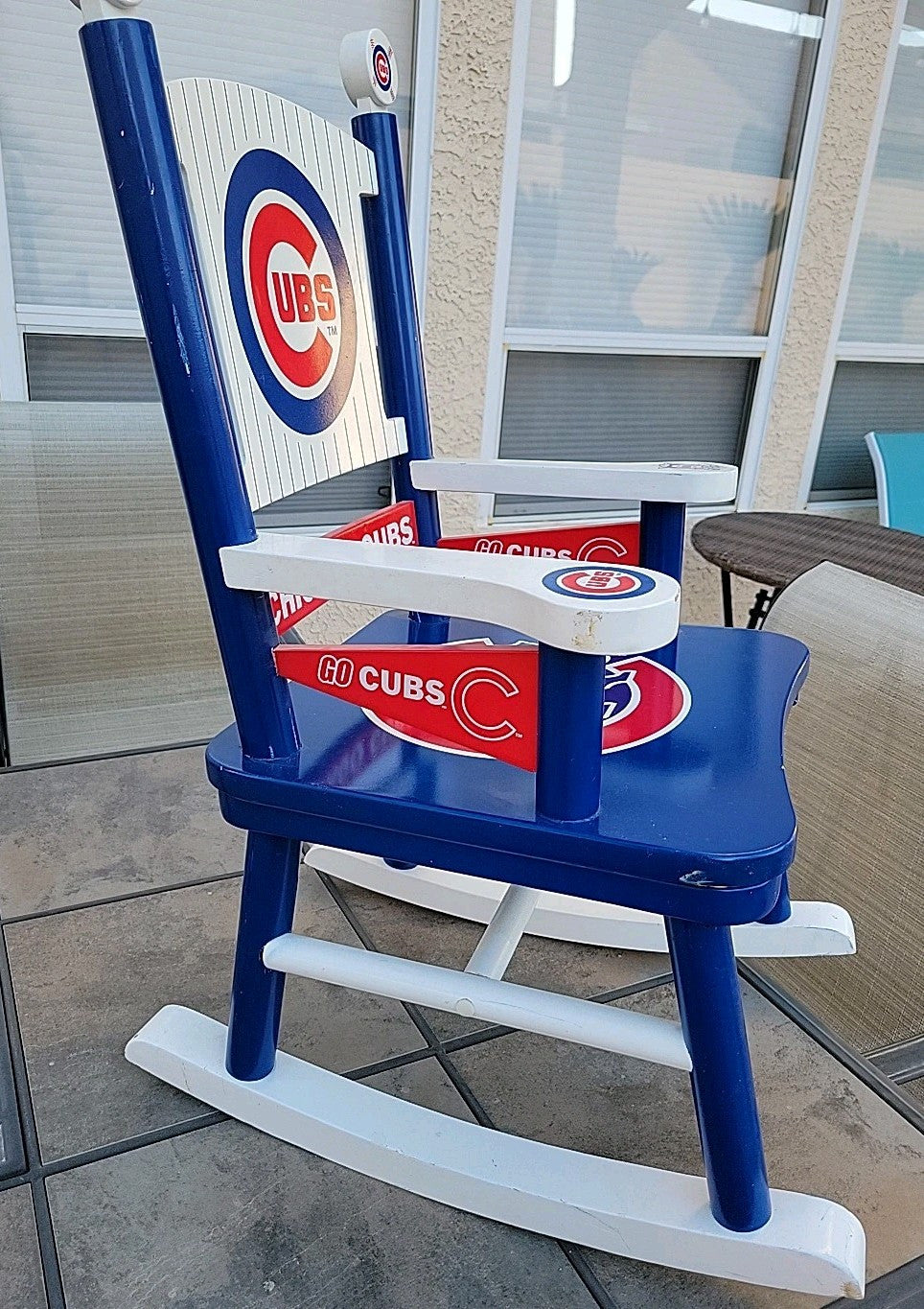 Chicago Cubs 2004 Child's Wooden Rocking Chair by The Danbury Mint 28"
