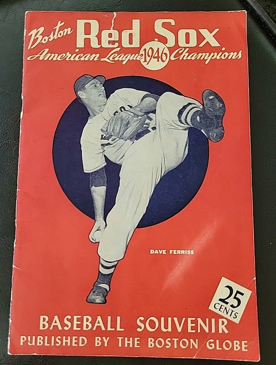 1946 Program  Boston Globe Red Sox AL Champs Mag w/ FULL POSTER Ted Williams