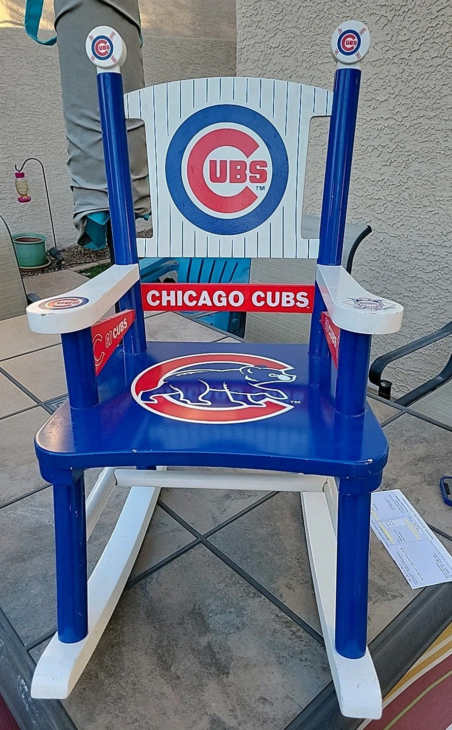 Chicago Cubs 2004 Child's Wooden Rocking Chair by The Danbury Mint 28"