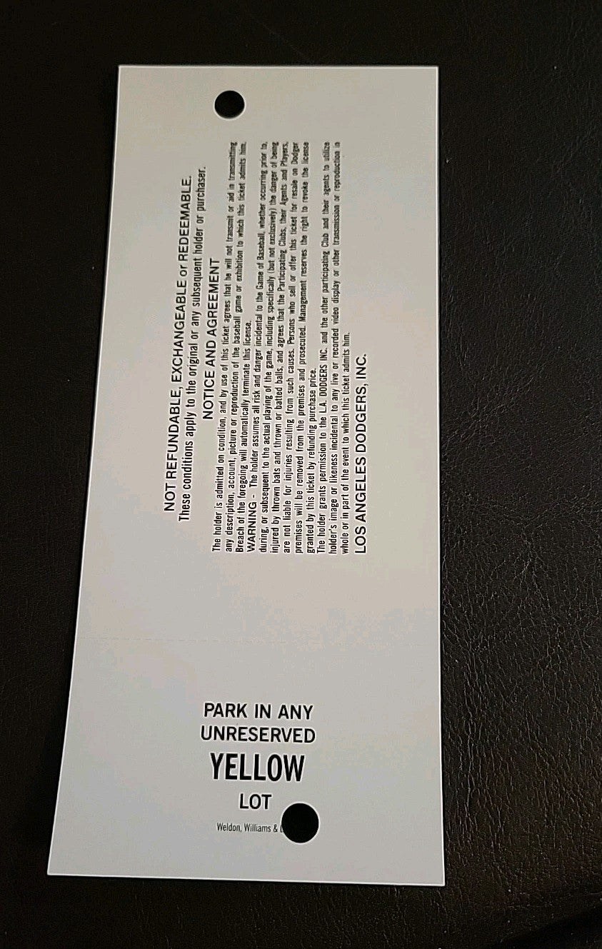 Los Angeles Dodgers/San Francisco Giants Opening Day Ticket April 6, 1992