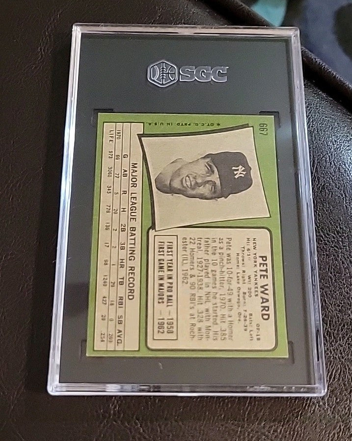 1971 Topps Baseball  #667 Pete Ward SGC 6  Ex/Mt  Looks Better Than Grade