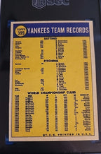1970 Topps Baseball Card #399 New York Yankees Team Card SGC 5 Just Graded