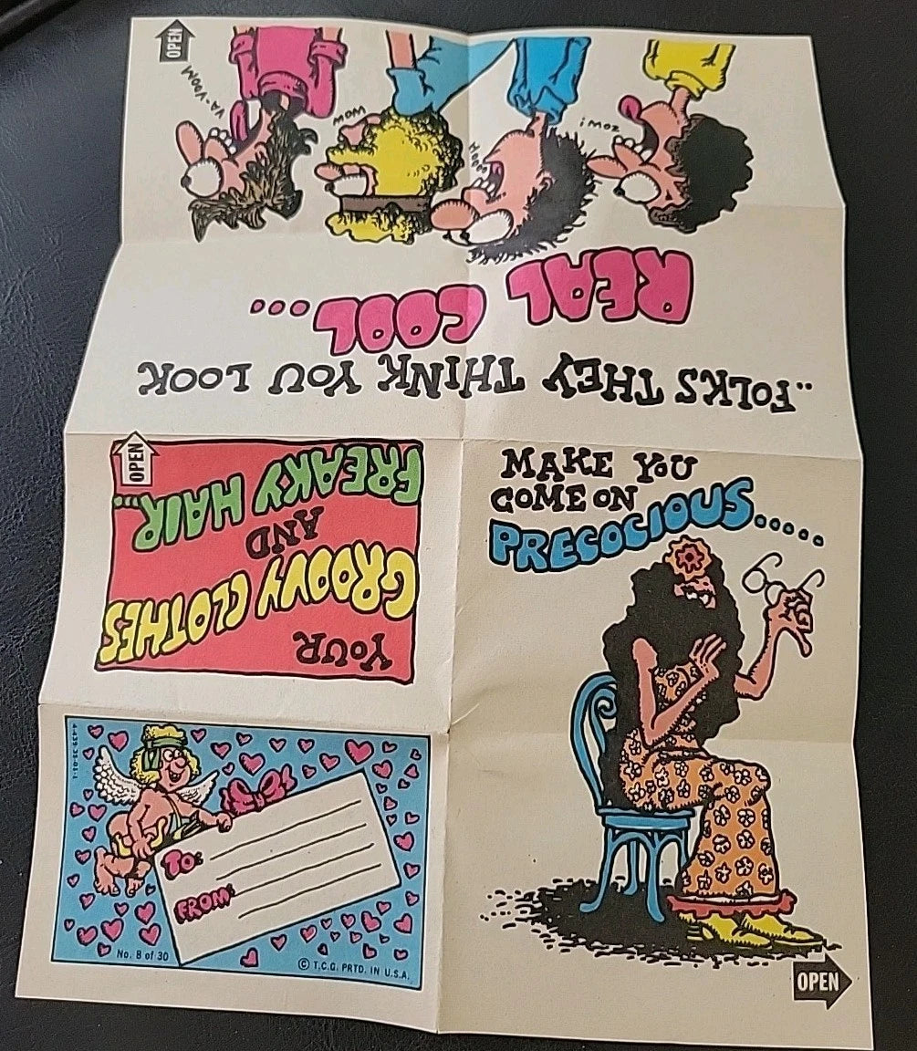 1971 Topps NASTY VALENTINE NOTES #8 trading card poster UNDERGROUND COMIC ART
