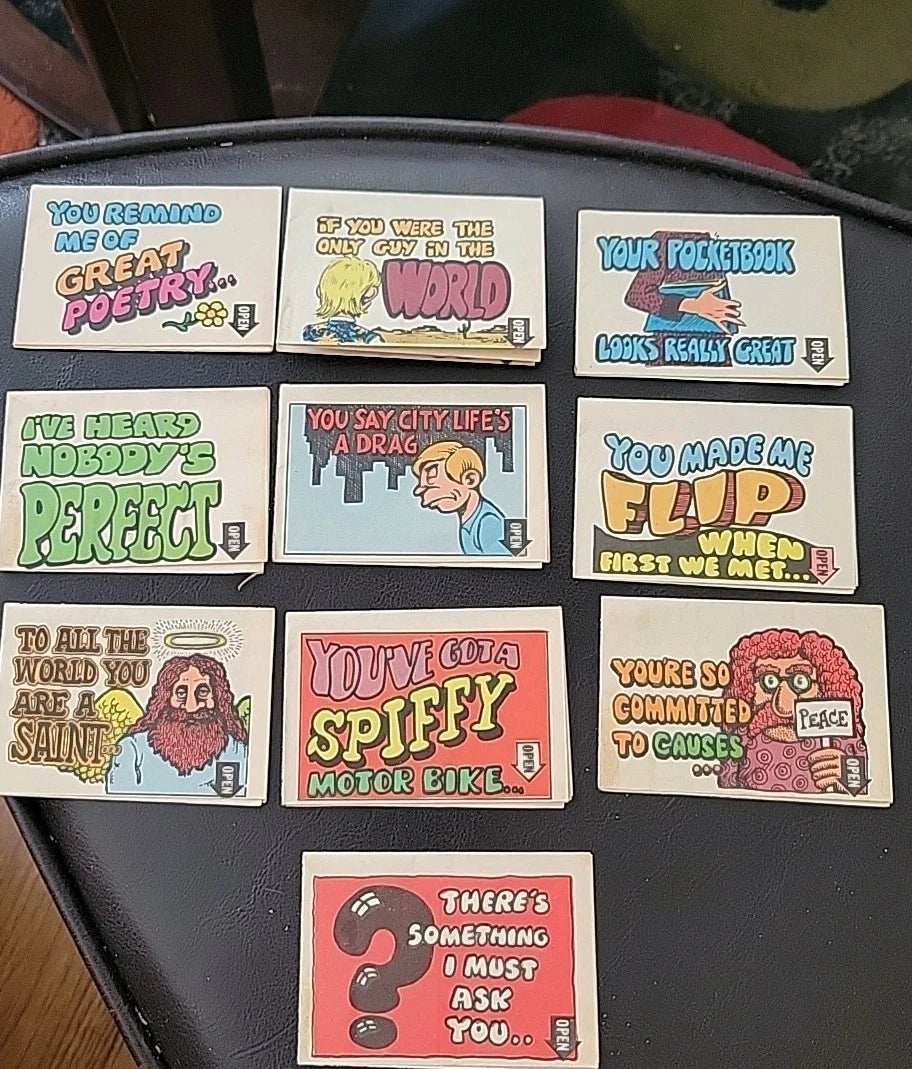 1971 Topps NASTY VALENTINE NOTES trading card poster UNDERGROUND COMIC ART Lot