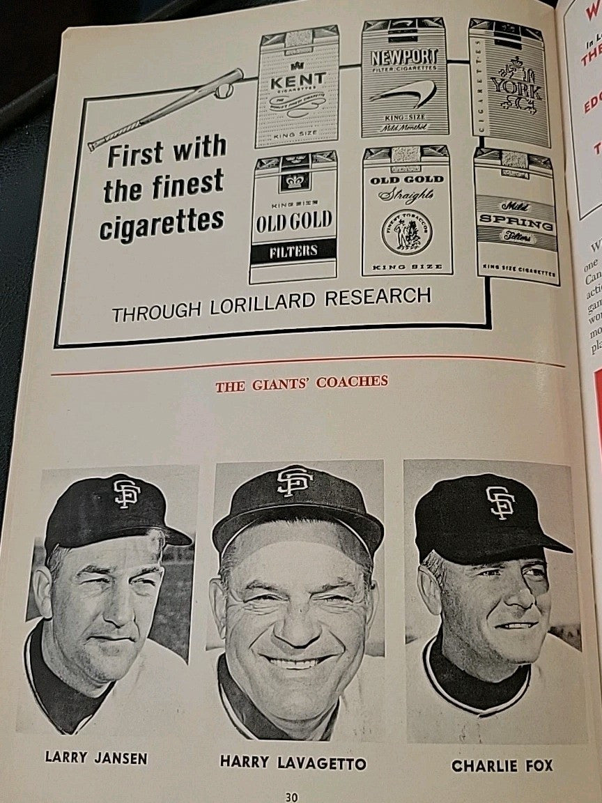 San Francisco Giants Program and Scorecard 1966  Unused Condition Willie MAYS