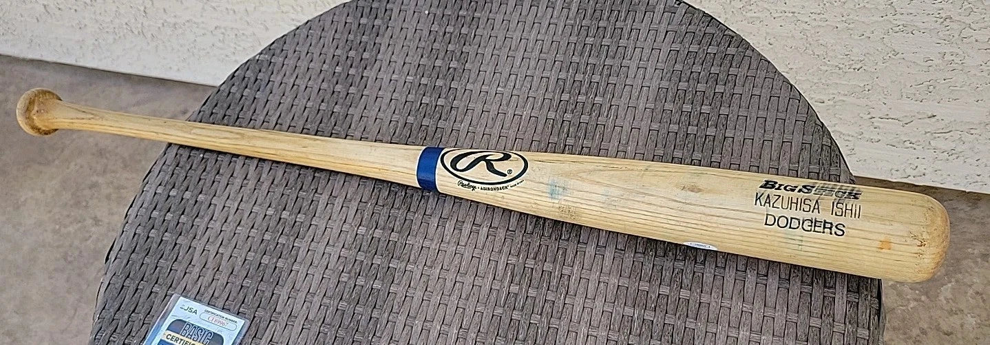 Kazuhisa Ishii Game Used Autographed Bat 2002-2004 Los Angeles Dodgers  COA JSA