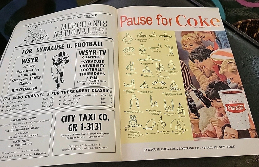 1963 Vintage College Football Program Syracuse vs. Holy Cross