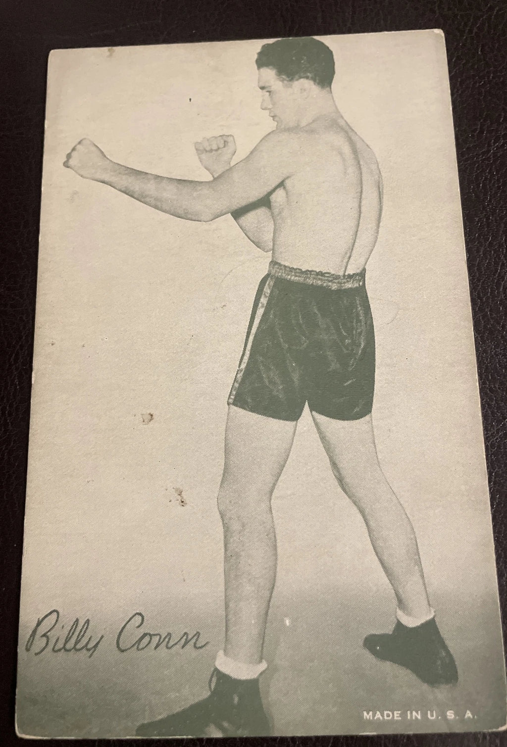 Billy Conn Boxing Exhibit Arcade Card - 1940's VG/EX