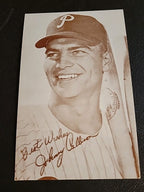 Johnny Callison 1963 Exhibit Red Stats On Back Ex/Mt Philadelphia Phillies