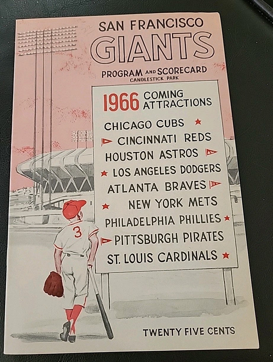 San Francisco Giants Program and Scorecard 1966  Unused Condition Willie MAYS