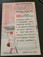 San Francisco Giants Program and Scorecard 1966  Unused Condition Willie MAYS