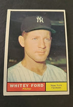 1961 Topps Baseball Whitey Ford New York Yankees Card #160 VG