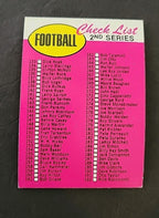 1969 Topps Football #132 2nd Series Checklist: 133-263 - Rare Unmarked! Ex/Mt