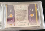 2009-10 Upper Deck Dual Game Materials Kareem Abdul-Jabbar Jerry West /PSA 8