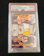 2009-10 Upper Deck Dual Game Materials Kareem Abdul-Jabbar Jerry West /PSA 8