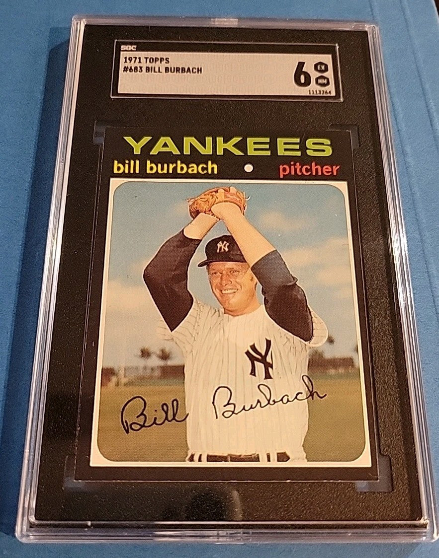 1971 Topps New York Yankees Bill Burbach #683 SGC 6 Ex/Mt  SHORT PRINT