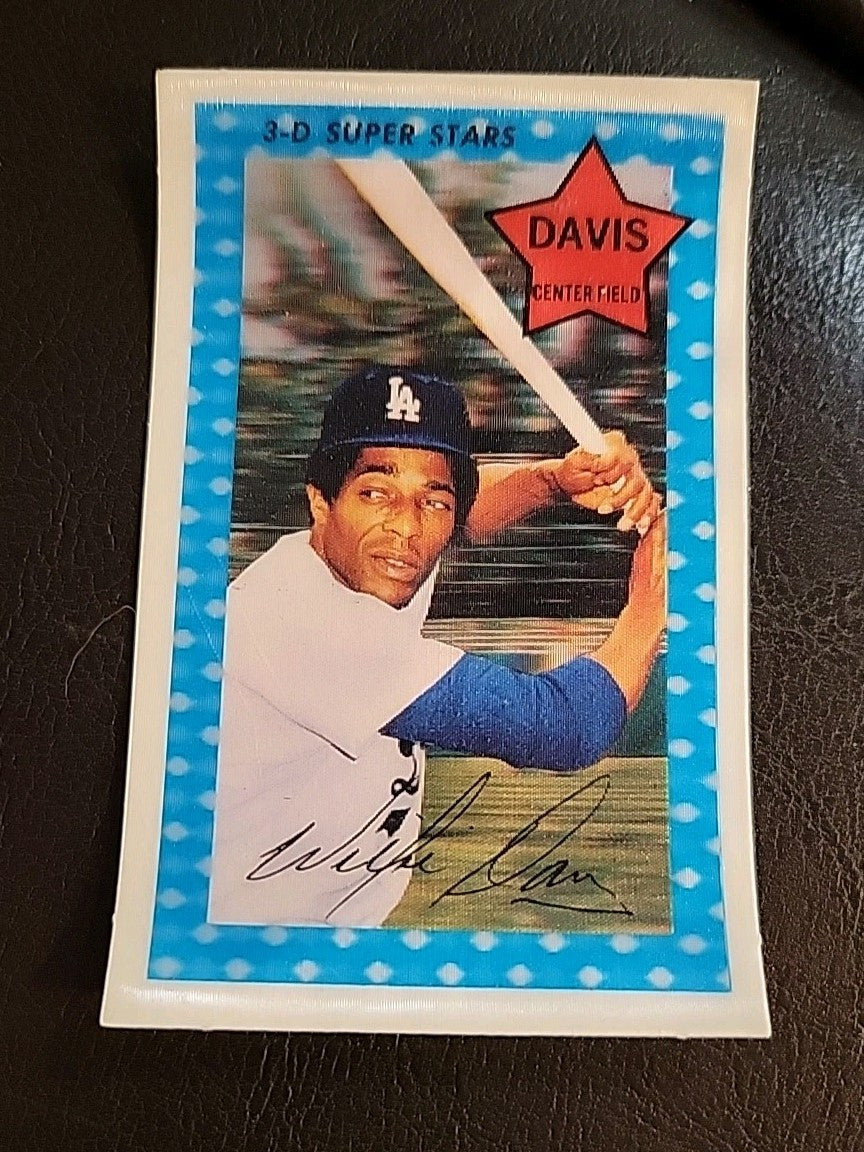 1971 Kelloggs 3-D Willie Davis LA Dodgers #16 Ex/Mt