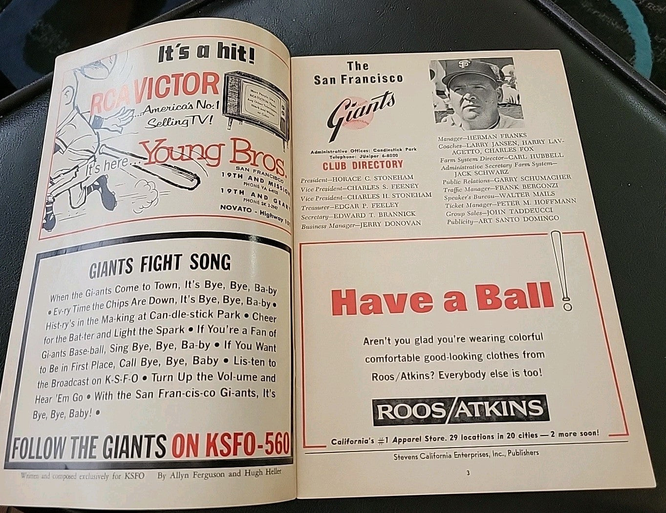 San Francisco Giants Program and Scorecard 1966  Unused Condition Willie MAYS