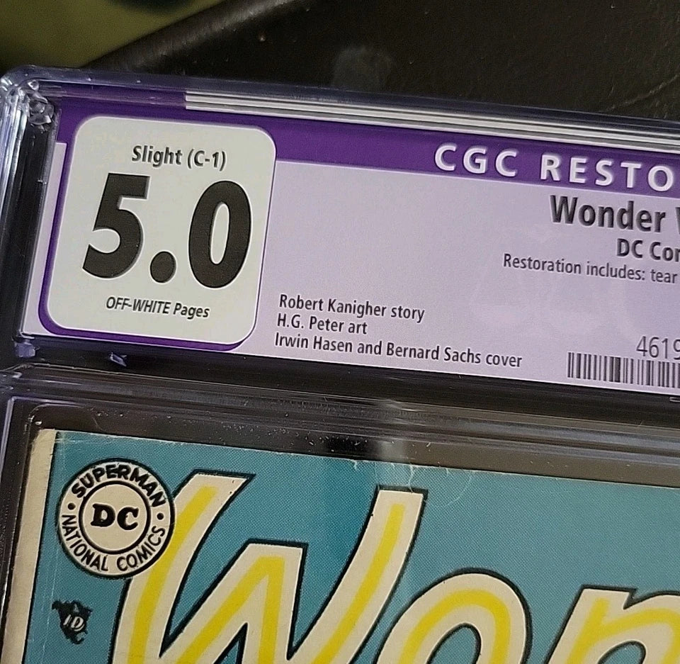 WONDER WOMAN #69 INCREDIBLY BEAUTIFUL BOOK!! 1954 CGC 5.0 Restored Grade