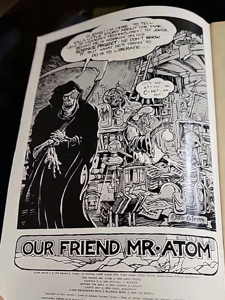 Slow Death #9 Underground Comic Greg Irons Tim Boxell 1st Print Comix