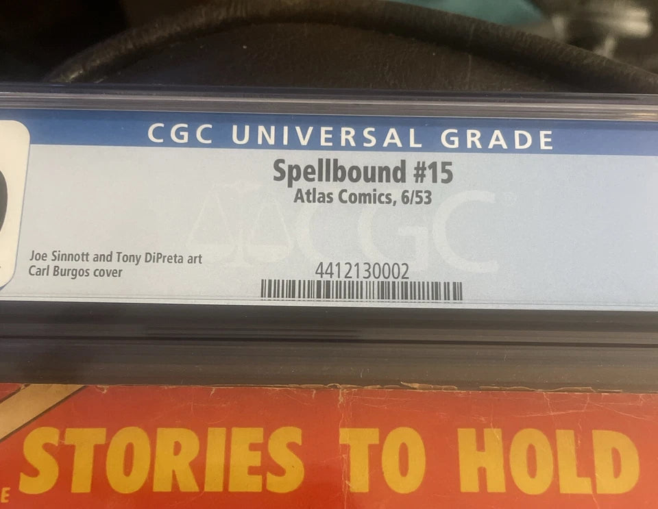 Spellbound #15 CGC 3.0 1953 Atlas pre-code horror