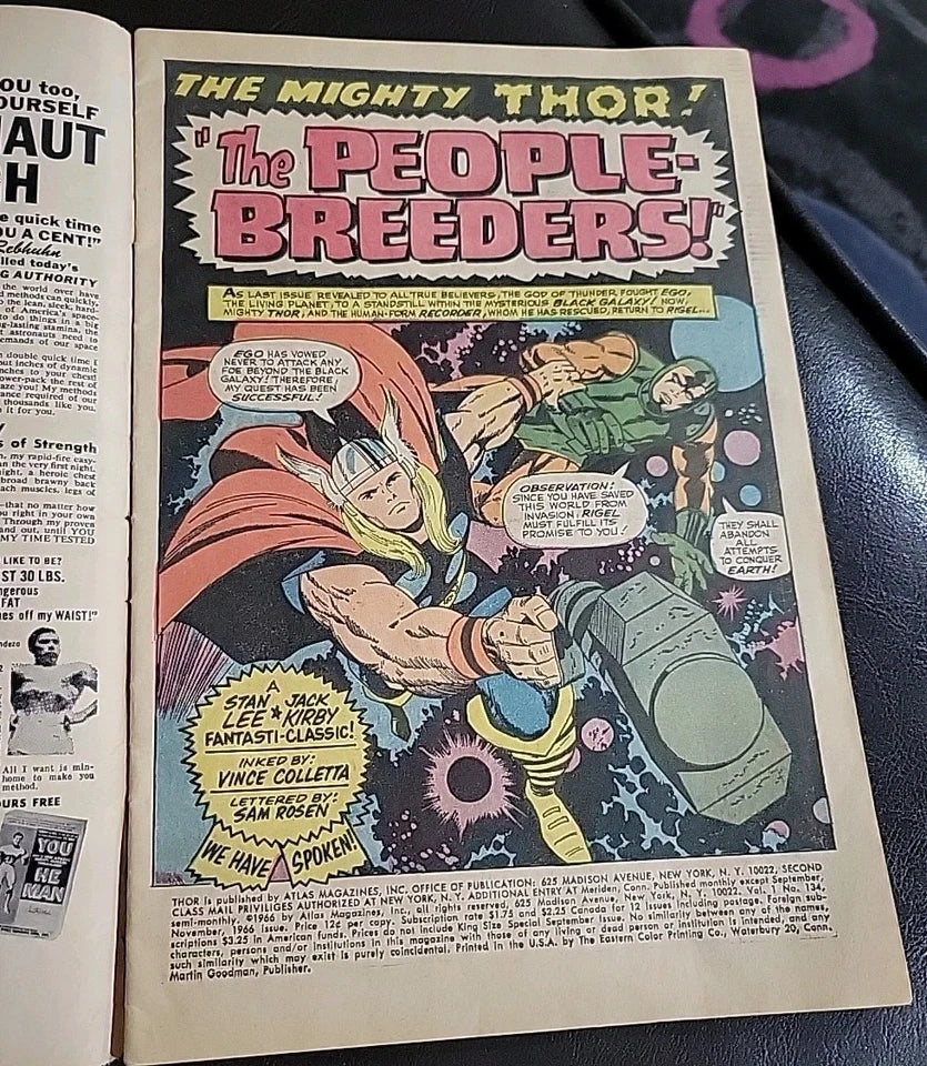 Thor #134 (1966 marvel) stan lee jack kirby 1st Appearance High Evolutionary VG